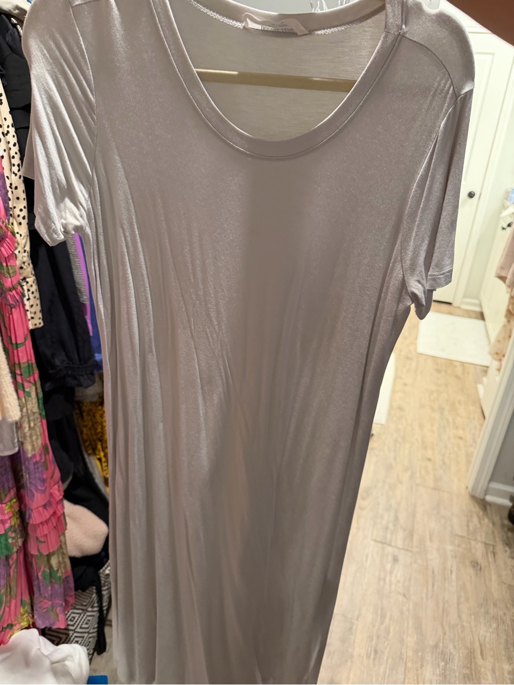 Double Zero Cream/Grey T-shirt Dress